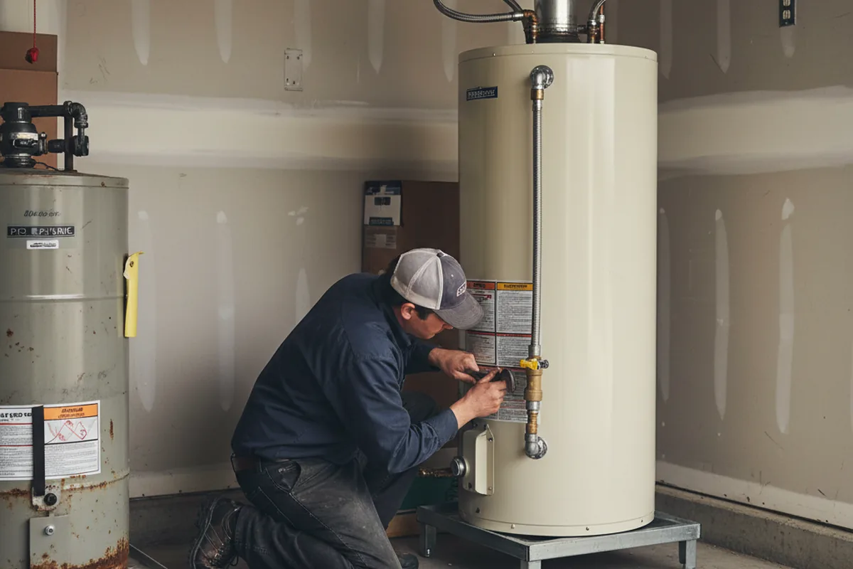 Water heater and shutoff valve replacement in Upton